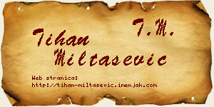 Tihan Miltašević vizit kartica